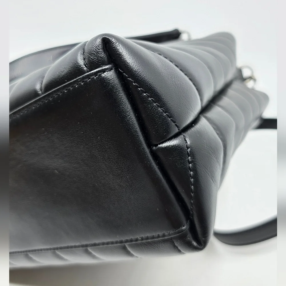 YSL Calfskin Y Quilted Monogram Small Loulou Shopper - Picture 7 of 16